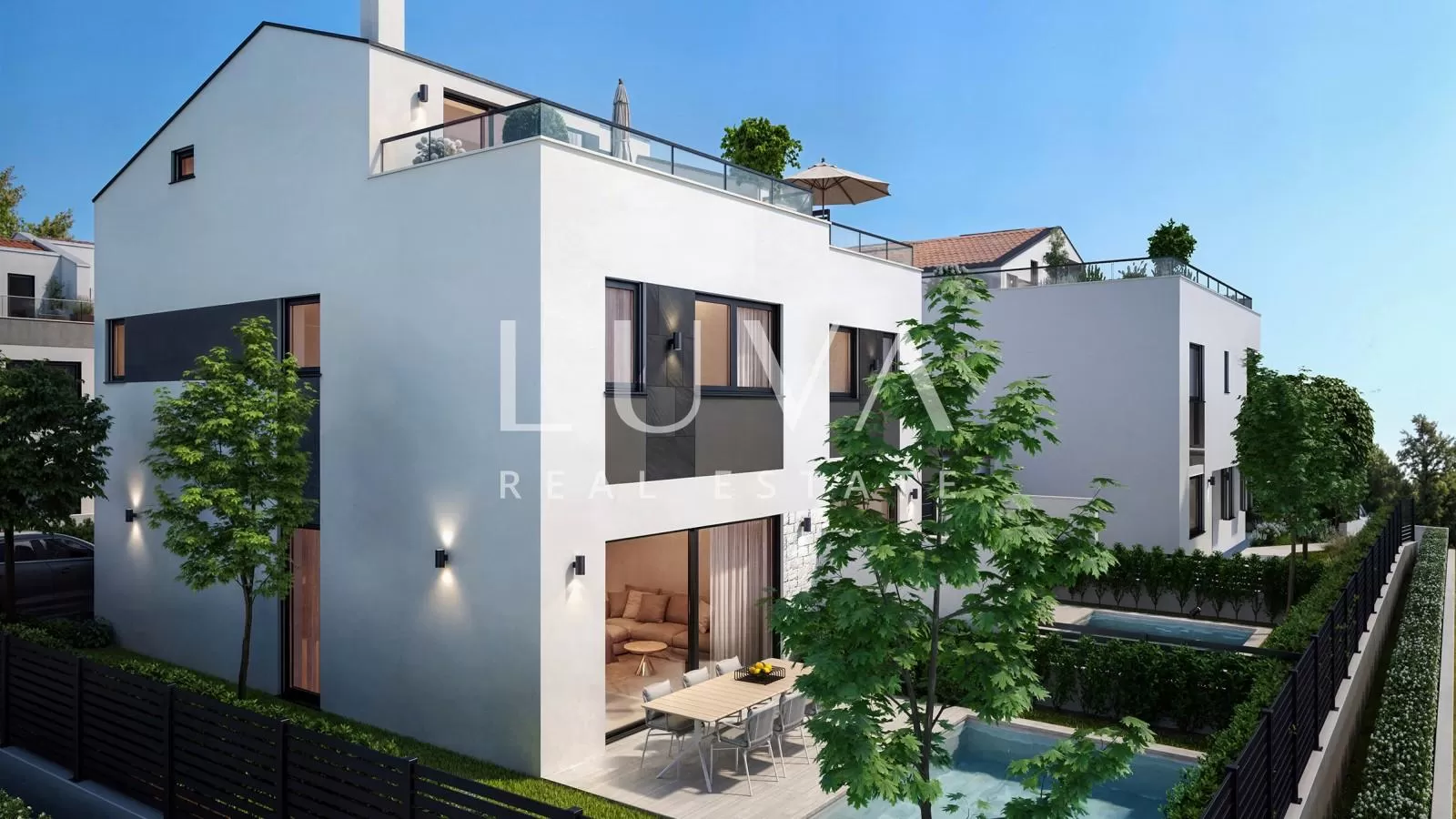 Istria, Poreč, Modern Terraced House with Pool, 122.27 m²