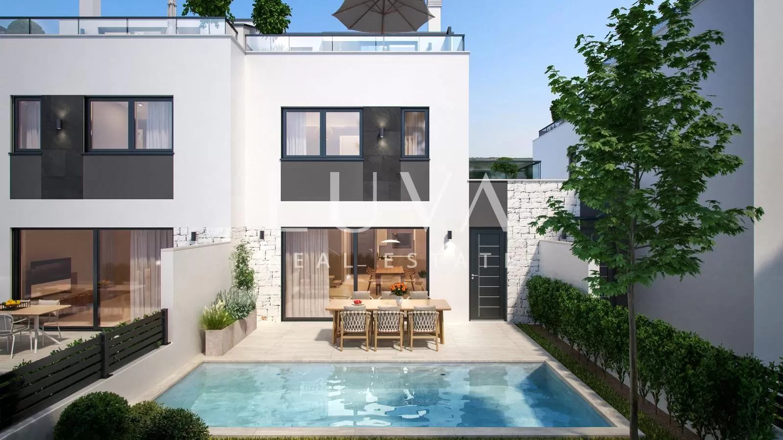 Istria, Poreč, Modern Terraced House with Pool, 122.27 m²