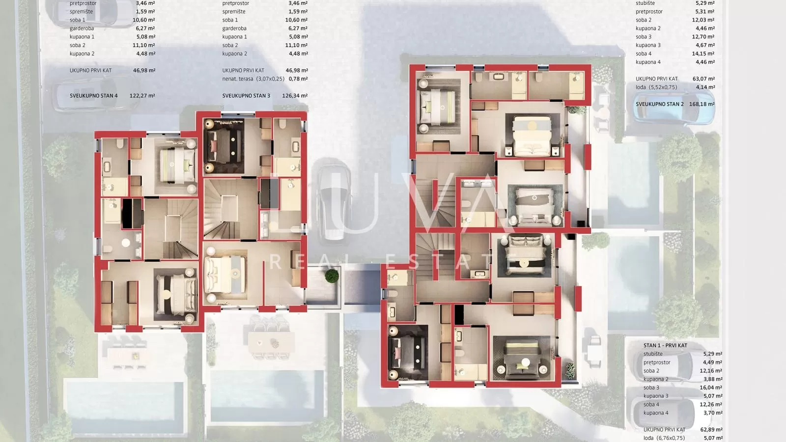 Istria, Poreč, modern terraced house with pool,  126.34 m²