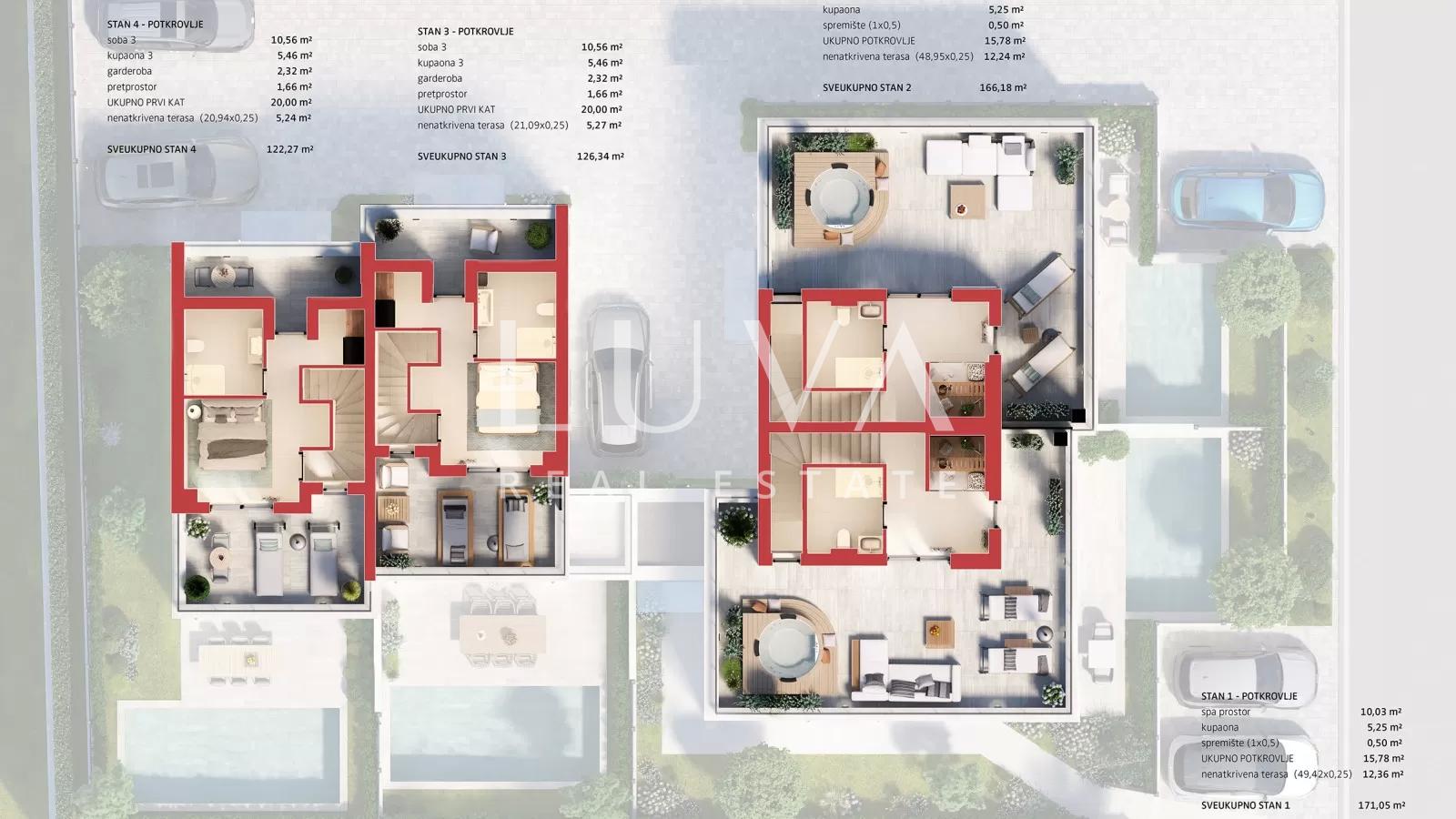 Istria, Poreč, Modern Terraced House with Pool, 122.27 m²