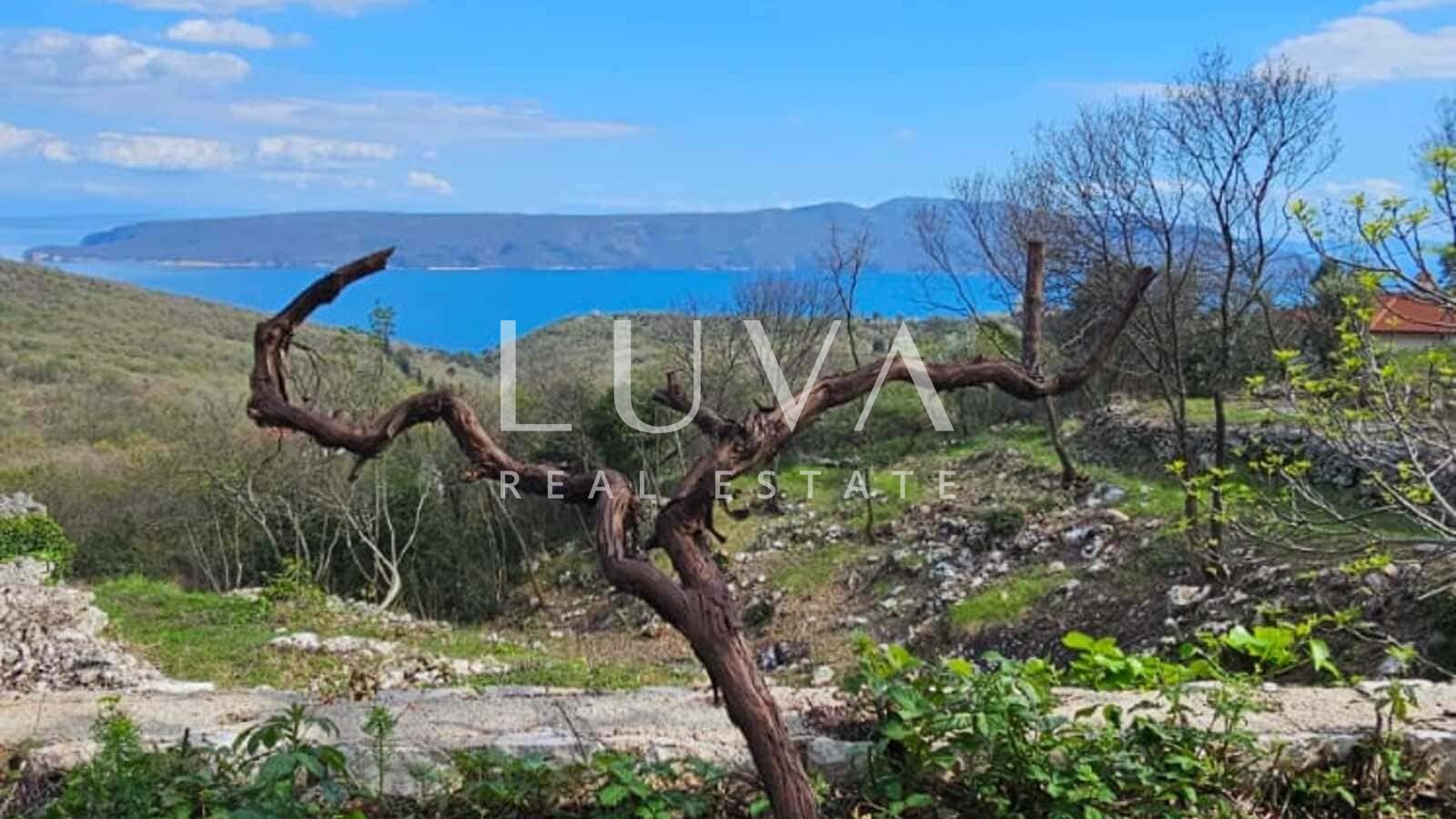 Kvarner, Brseč, Building land of 1,173 m² with sea view for sale