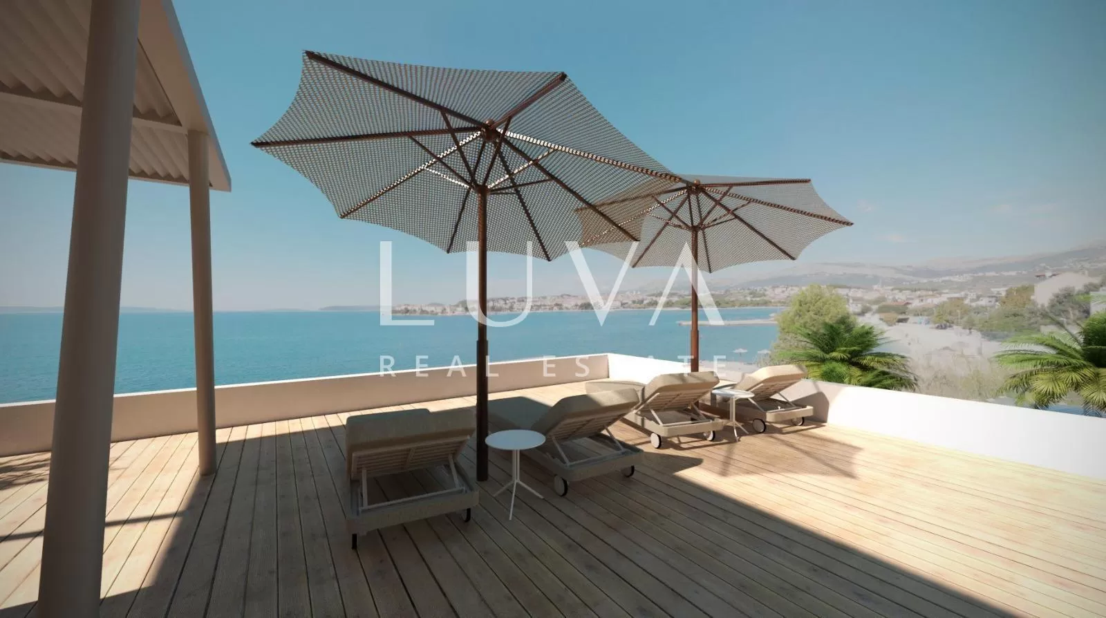 Split, Podstrana, luxuriöse Maisonette-Wohnung mit großer Terrasse am Meer zu verkaufen