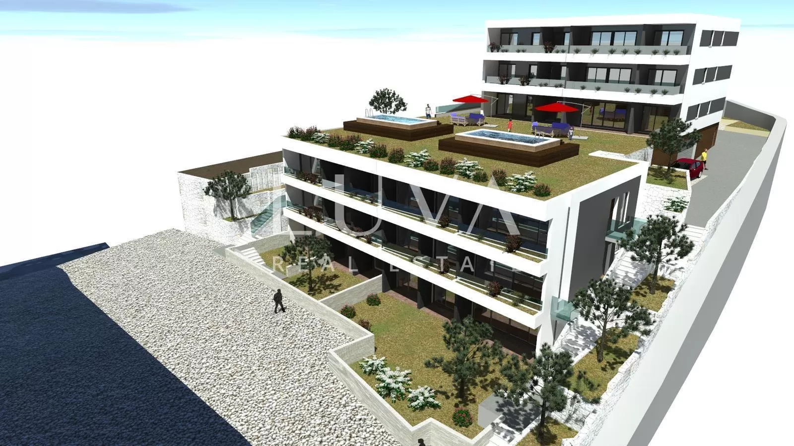 Split, Podstrana, luxuriöse Maisonette-Wohnung mit großer Terrasse am Meer zu verkaufen