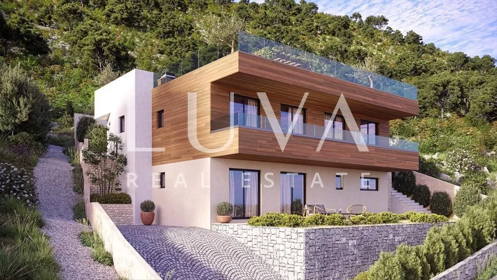 Ražanj, Villa (Rohbau) mit Pool, erste Reihe am Meer