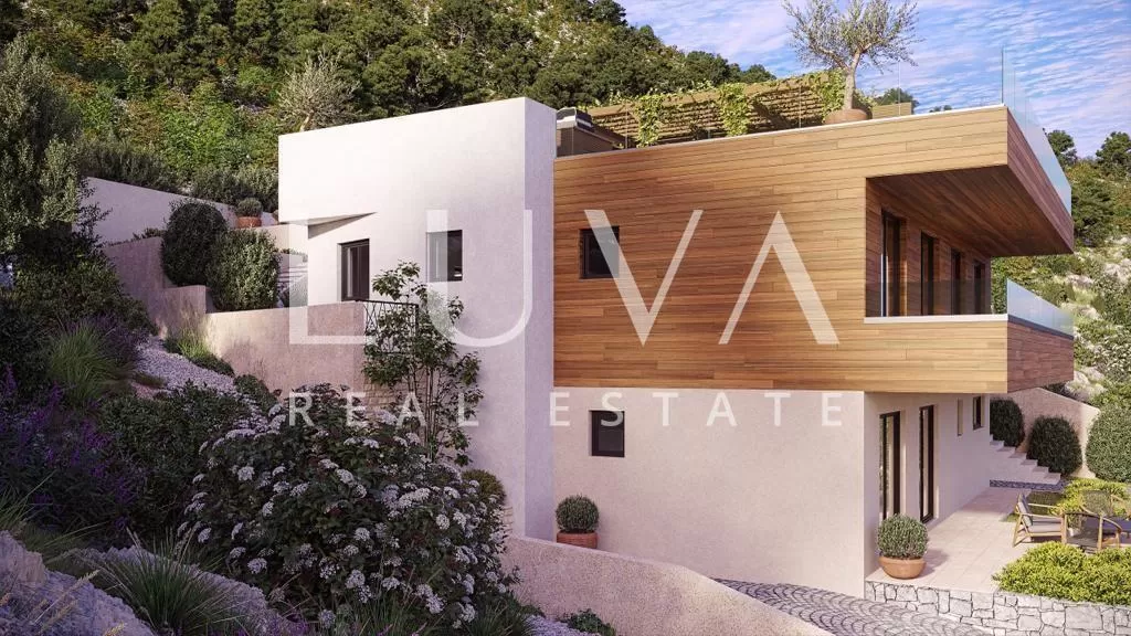 Ražanj, Villa (Rohbau) mit Pool, erste Reihe am Meer