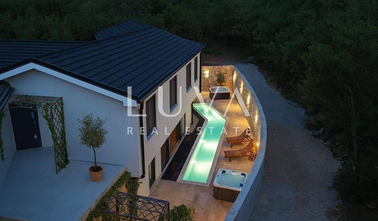 Krk, Vrbnik, luxury secluded villa with pool for sale