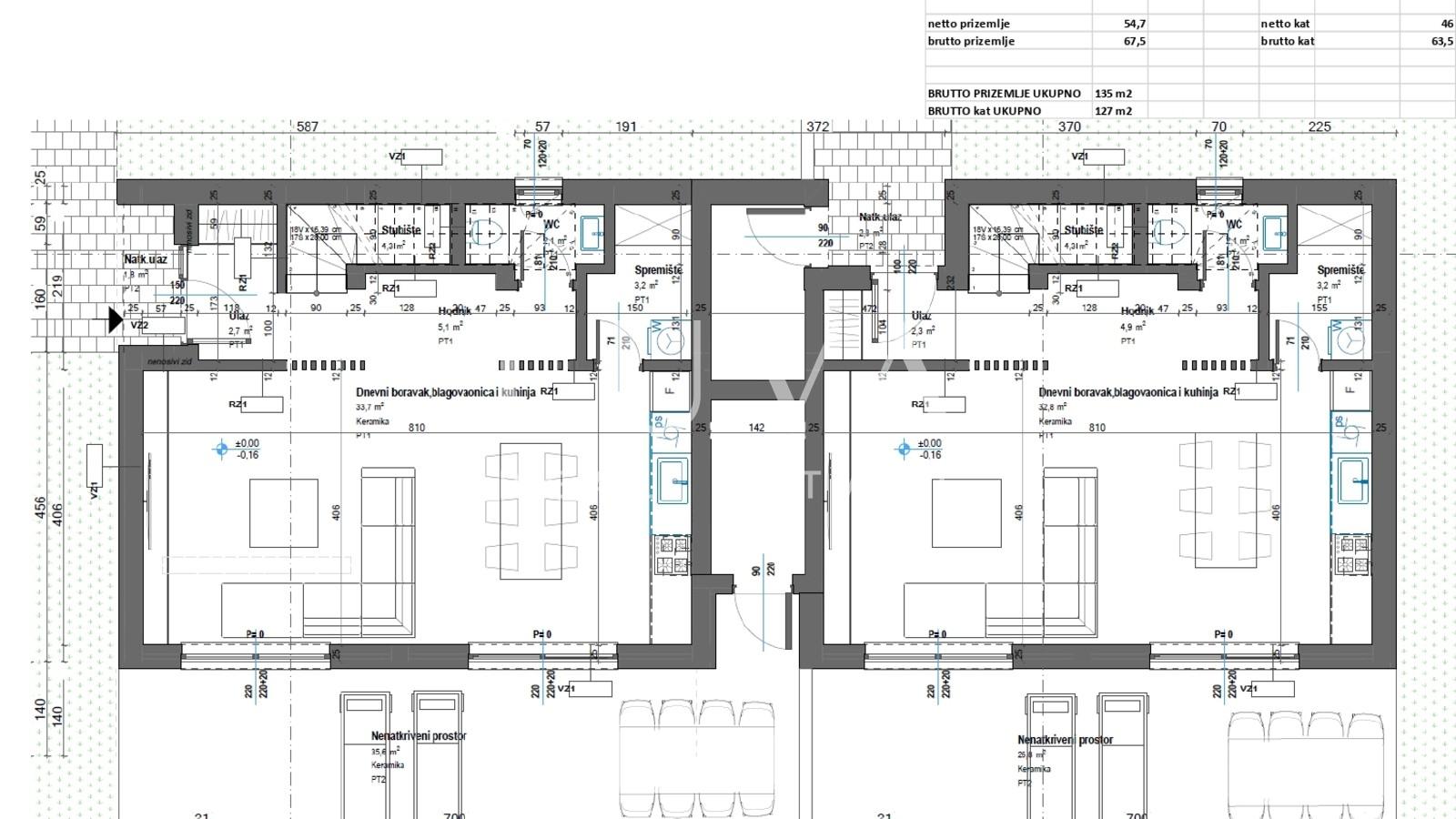 Istria, Poreč, modern house under construction with sea view, 100 m2