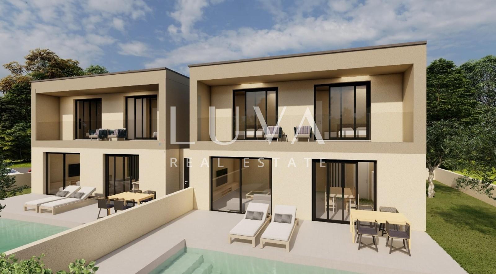 Istria, Poreč, modern house under construction with sea view, 100 m2