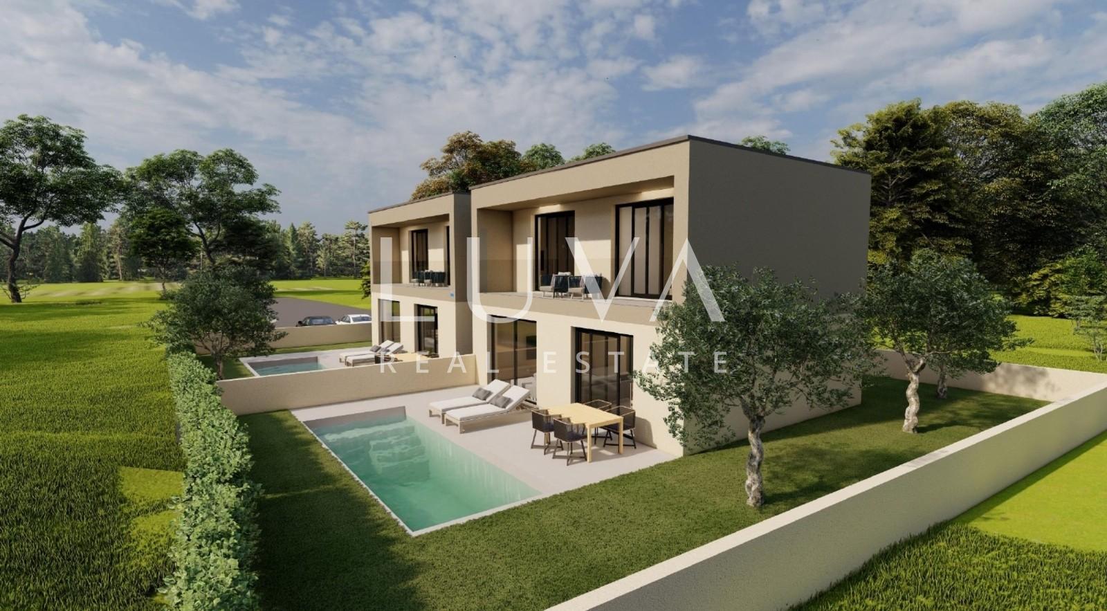 Istria, Poreč, modern house under construction with sea view, 100 m2