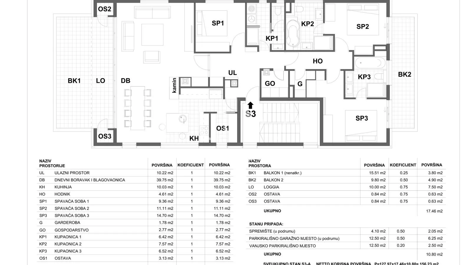 Bukovac, 4s stan  156,23 m2  NKP, novogradnja na prodaju