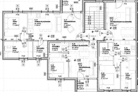 Trogir, Slatine, stan S8 42m2 u novogradnji s pogledom na more na prodaju