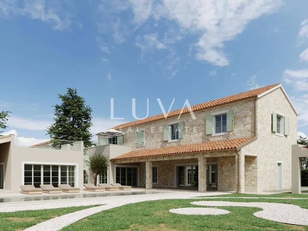Buje, Istra, luksuzna vila s bazenom u izgradnji na prodaju