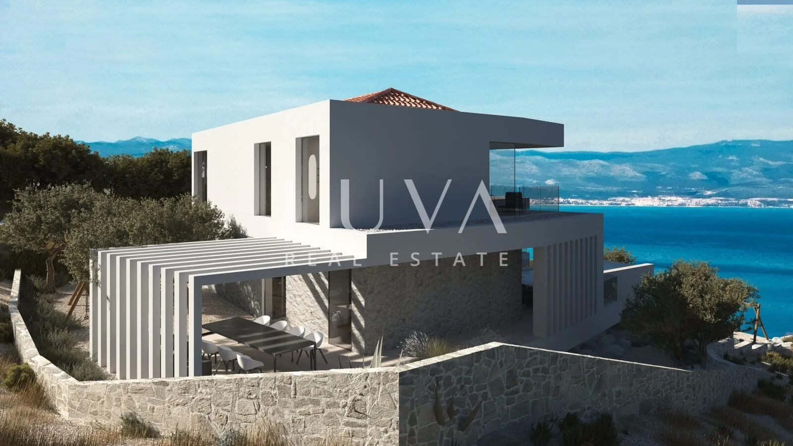 Vrbnik, Krk: Zemljište s gotovim projektom gradnje luksuzne vile na prodaju