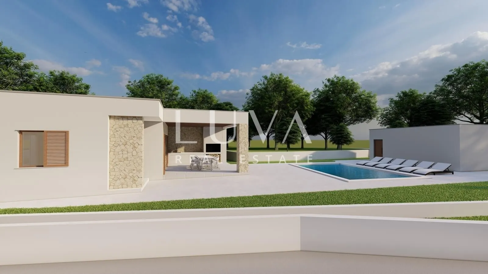 Vir, large building plot with construction started on 2 luxury villas