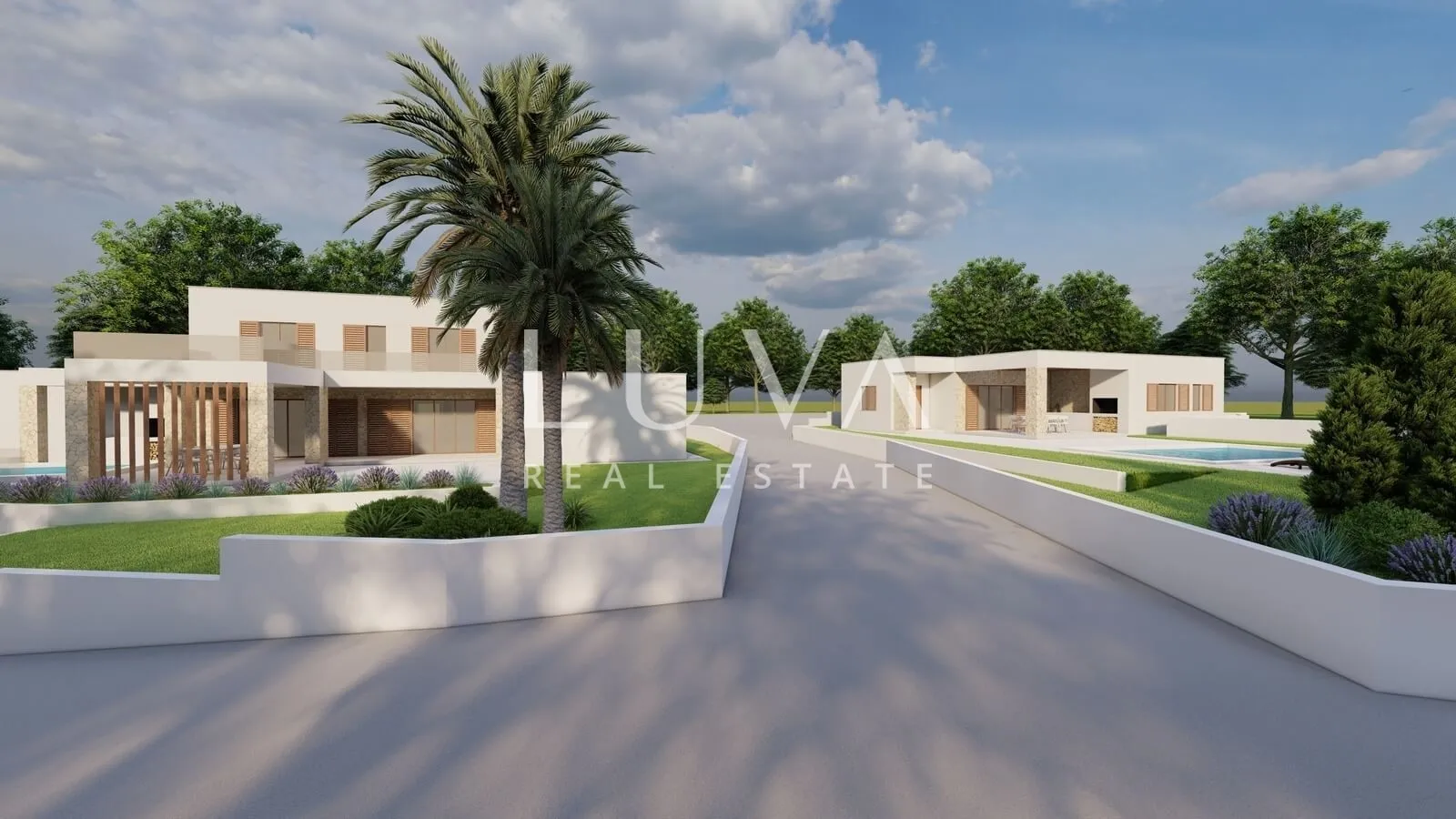 Vir, large building plot with construction started on 2 luxury villas