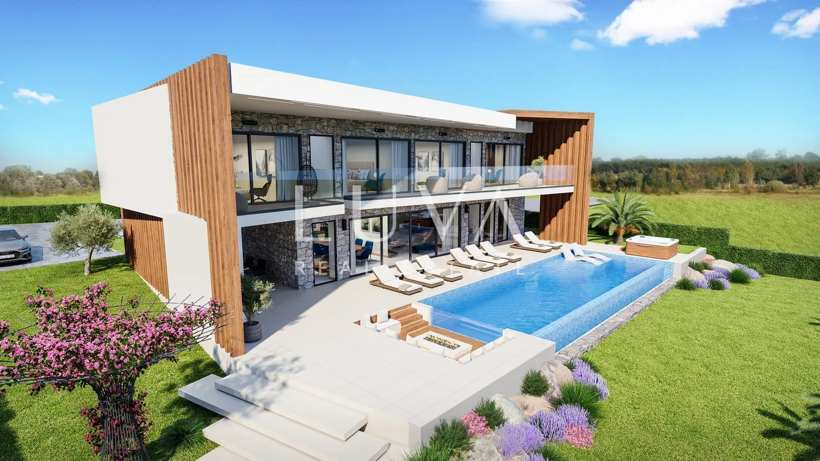 Kaštelir, Novigrad, luxuriöse Villa mit Pool, Projekt