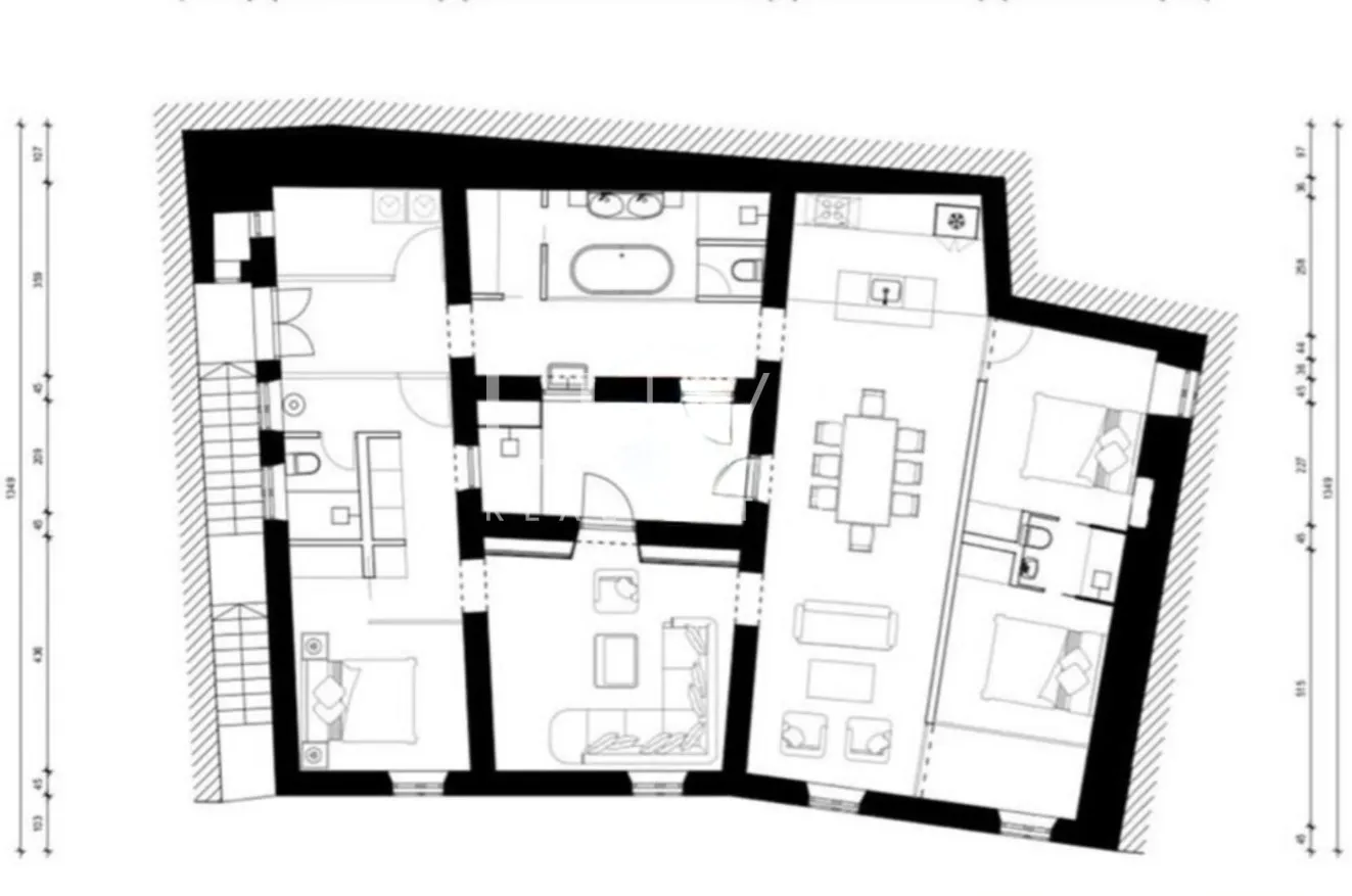Šibenik, center, luxurious 150m² apartment with a sea view