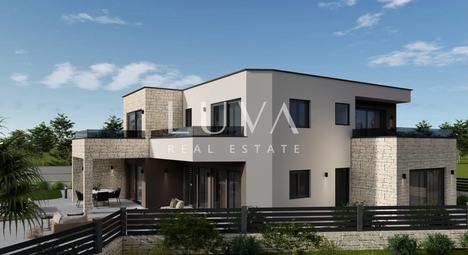 Istra, Tinjan, moderna vila s bazenom u izgradnji, 235 m2