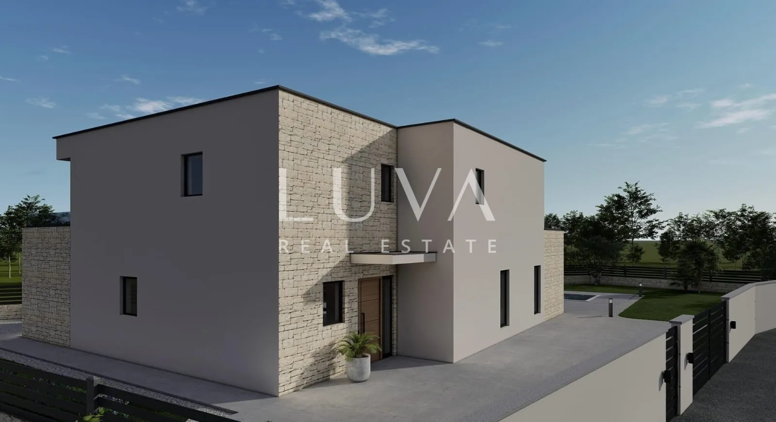 Istra, Tinjan, moderna vila s bazenom u izgradnji, 235 m2