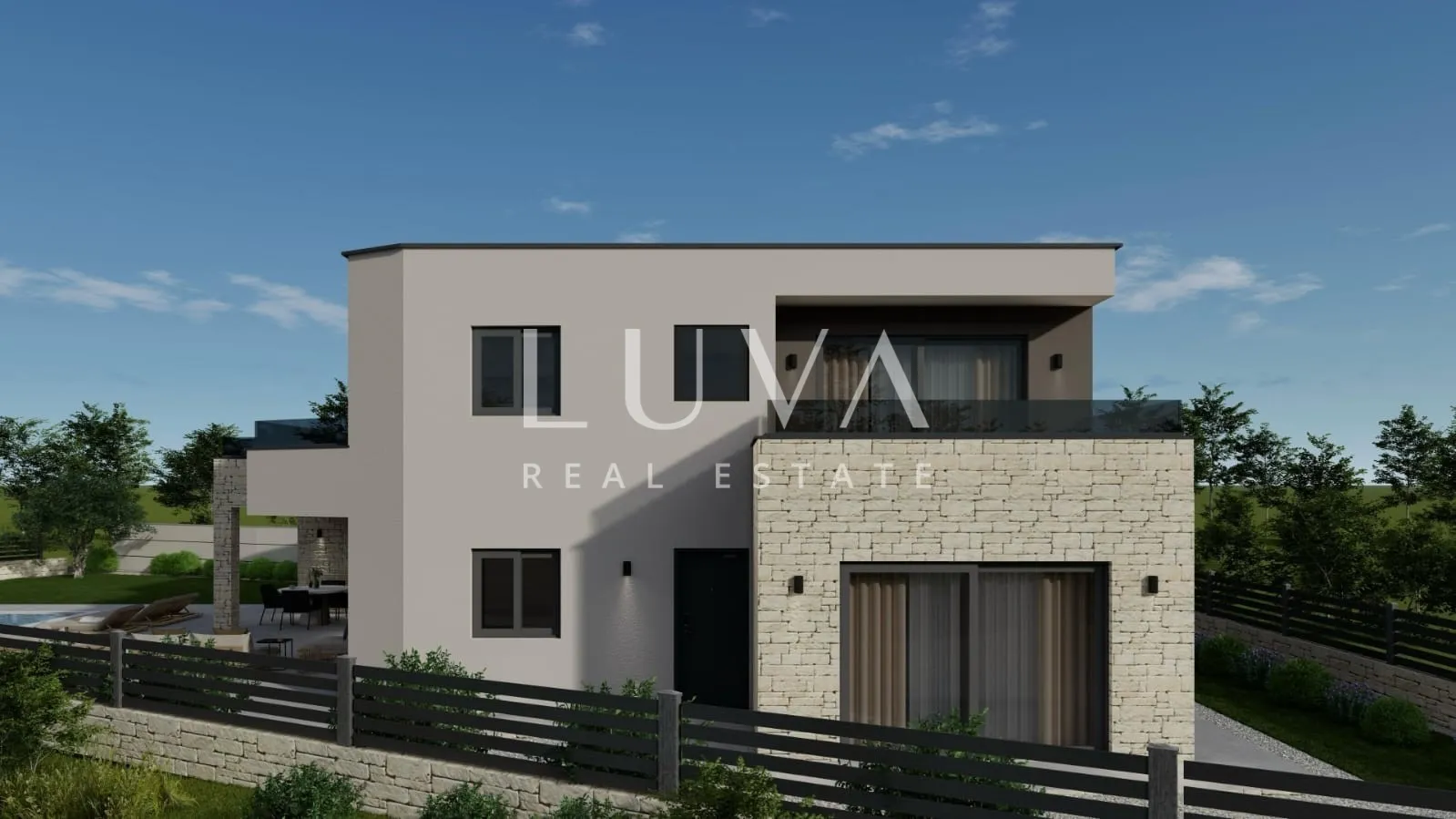 Istra, Tinjan, moderna vila s bazenom u izgradnji, 235 m2