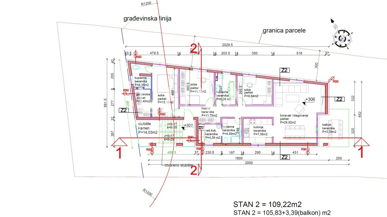 Zagreb, Fraterščica – Neubau 4-Zimmer-Wohnung + 2 Außenstellplätze + 1 Garagenstellplatz, 124 m²