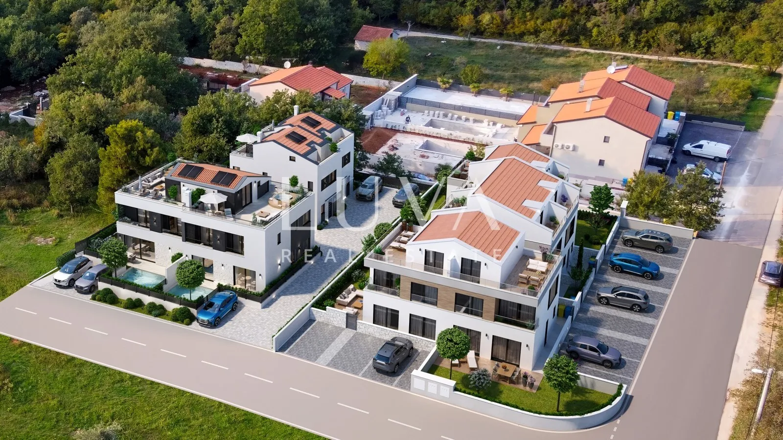 Istria, Poreč, modern terraced house with pool, 168.18 m²