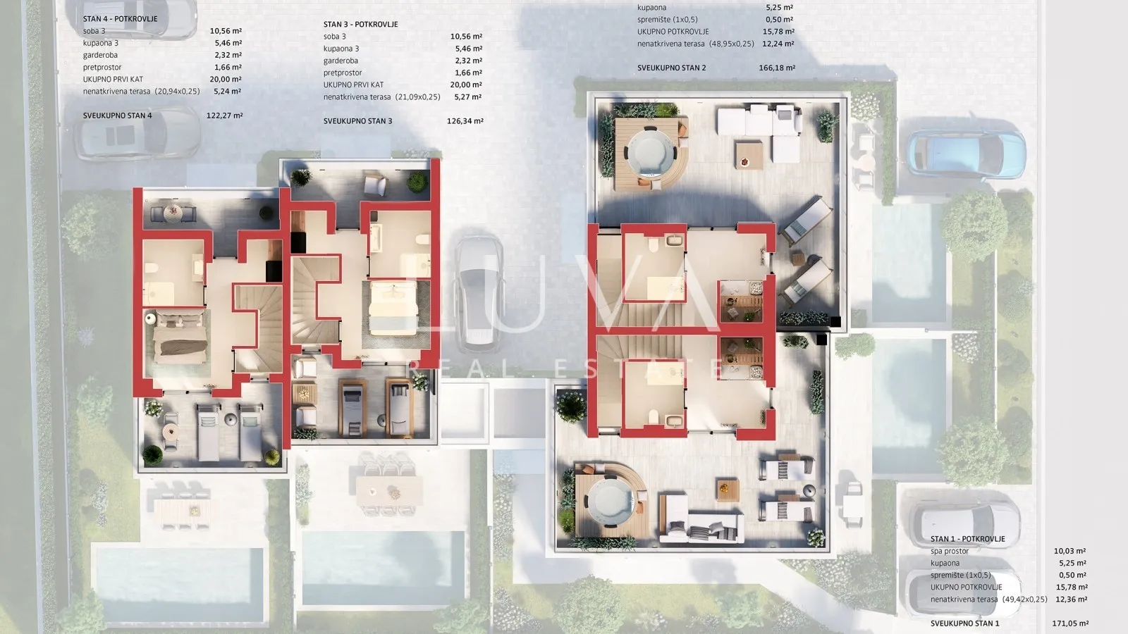 Istria, Poreč, modern terraced house with pool, 168.18 m²