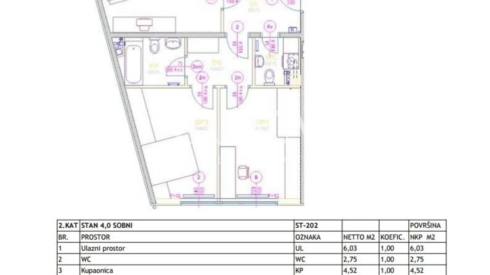 Veliko Polje, 4-room apartment, 109,61m2, with garage, for sale