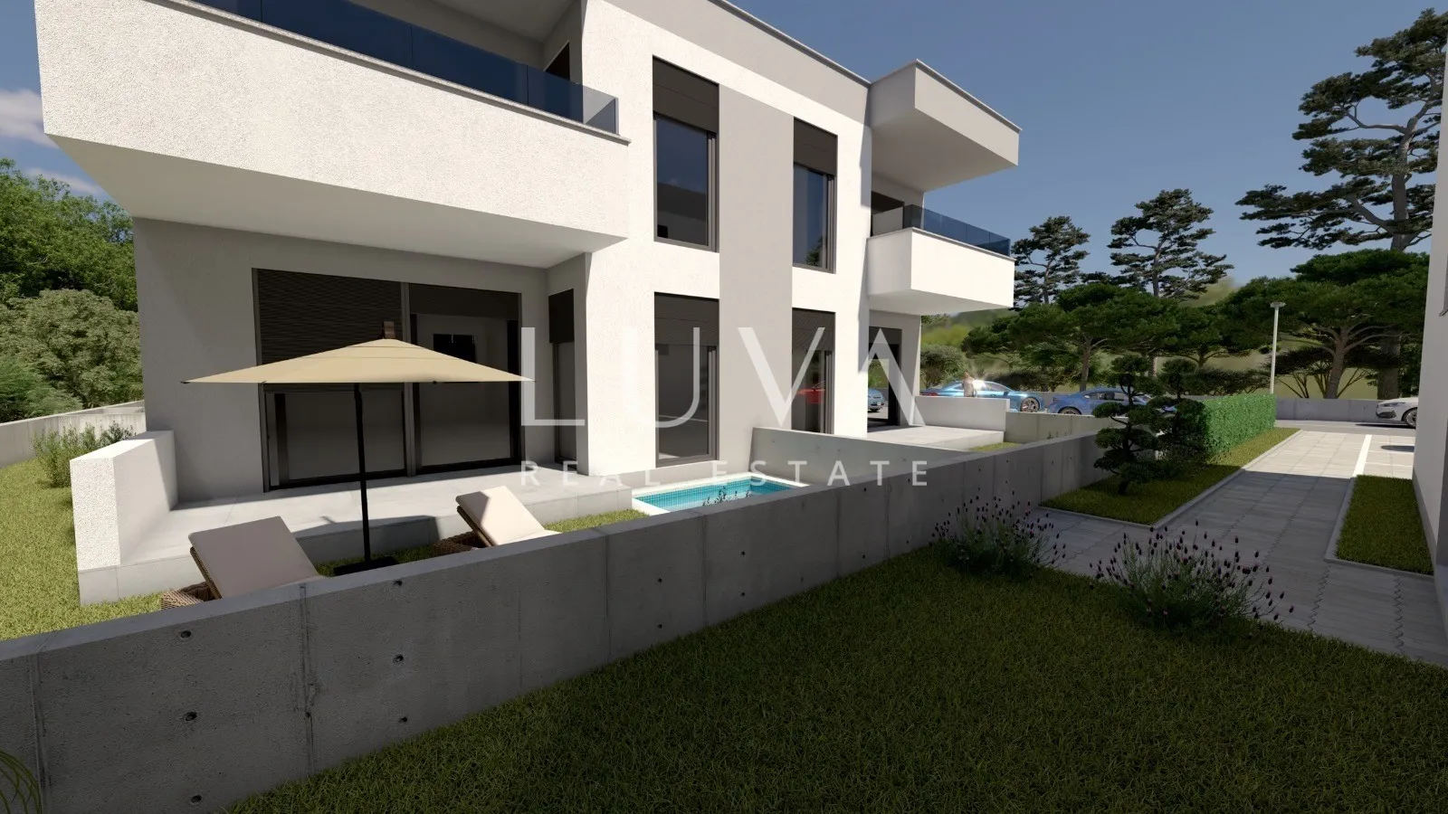Zadar, Kožino, moderni stan u prizemlju s vrtom, 69.73m2