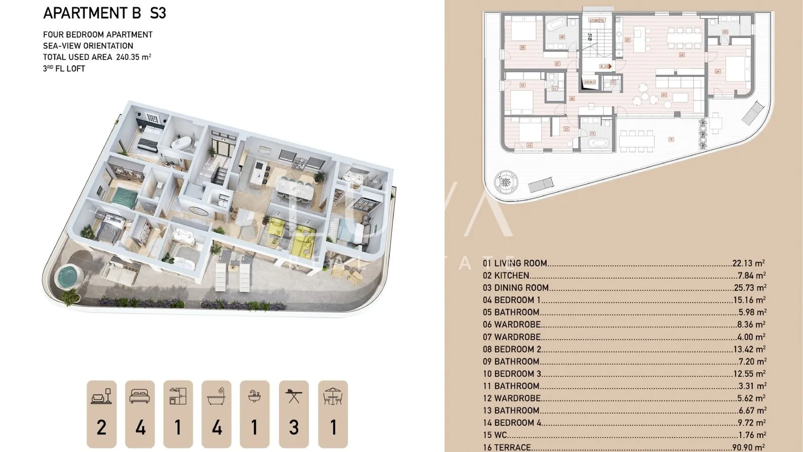 Opatija, luksuzan penthouse s pogledom, zgrada B stan S3, prodaja