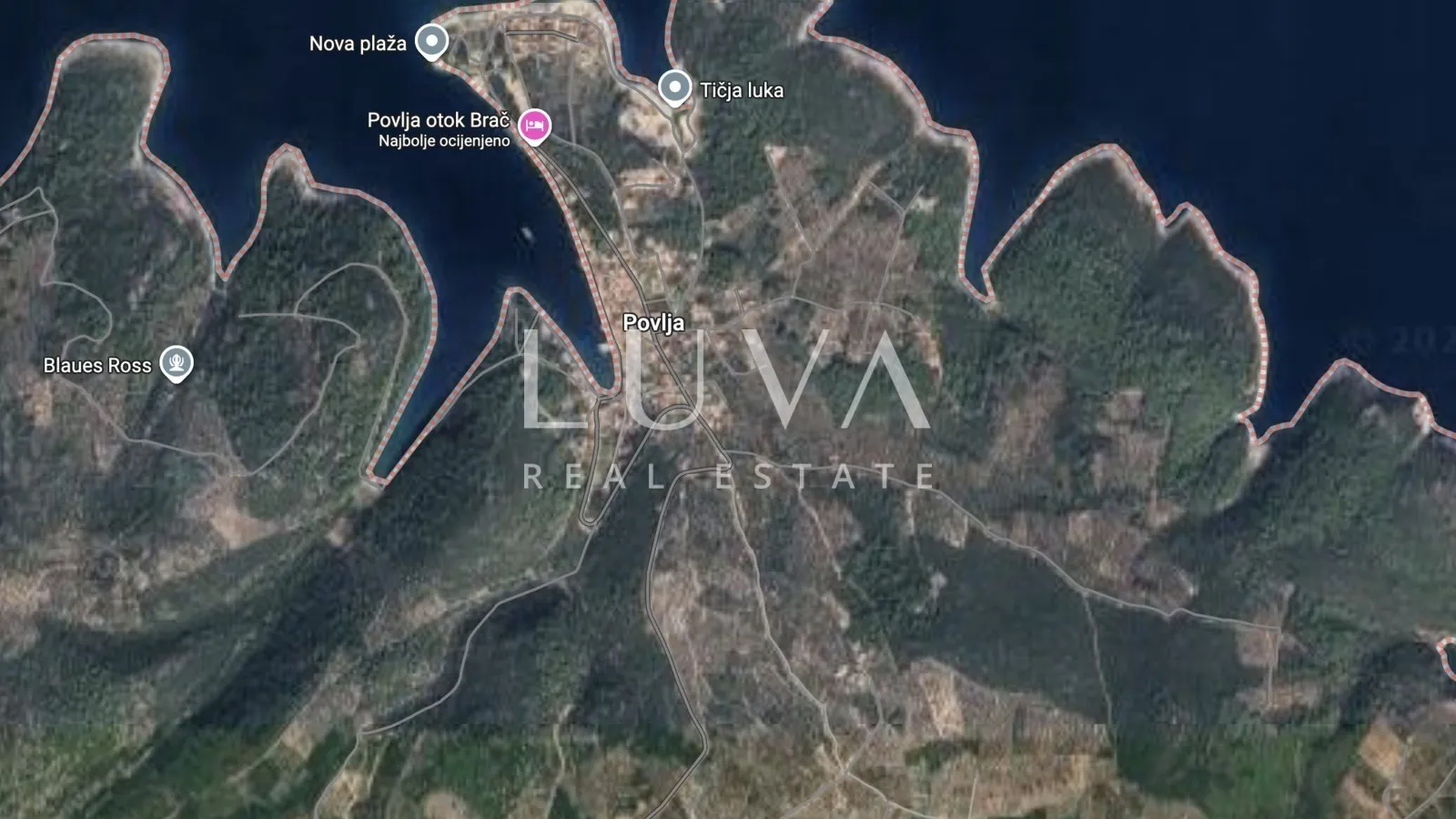 Brač, Povlja, land with olive grove and sea view, 3839 m2