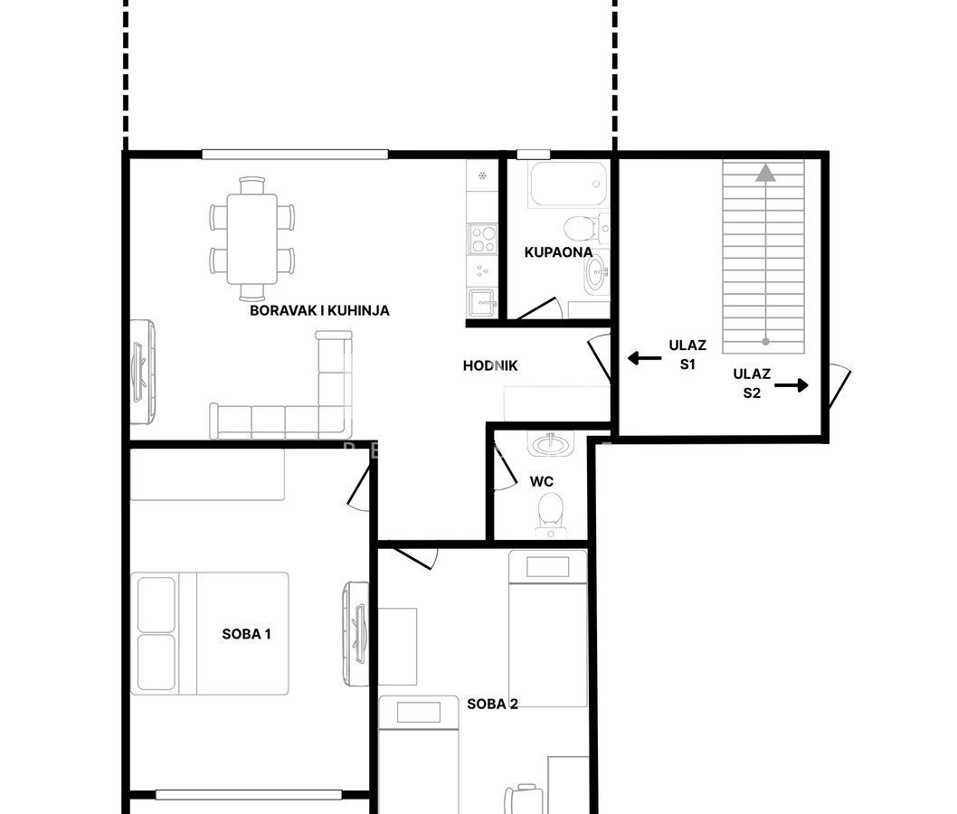 Zagreb, Gračani, moderna novogradnja, stan S1 s vrtom, NKP 84,41 m2