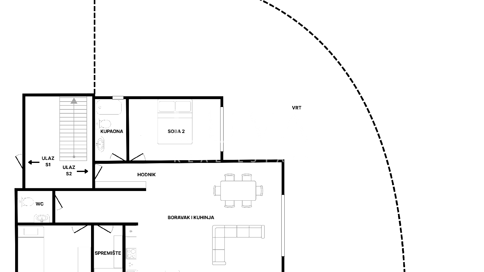 Zagreb, Gračani, moderna novogradnja, stan S2 s velikim vrtom, NKP 102,35 m2