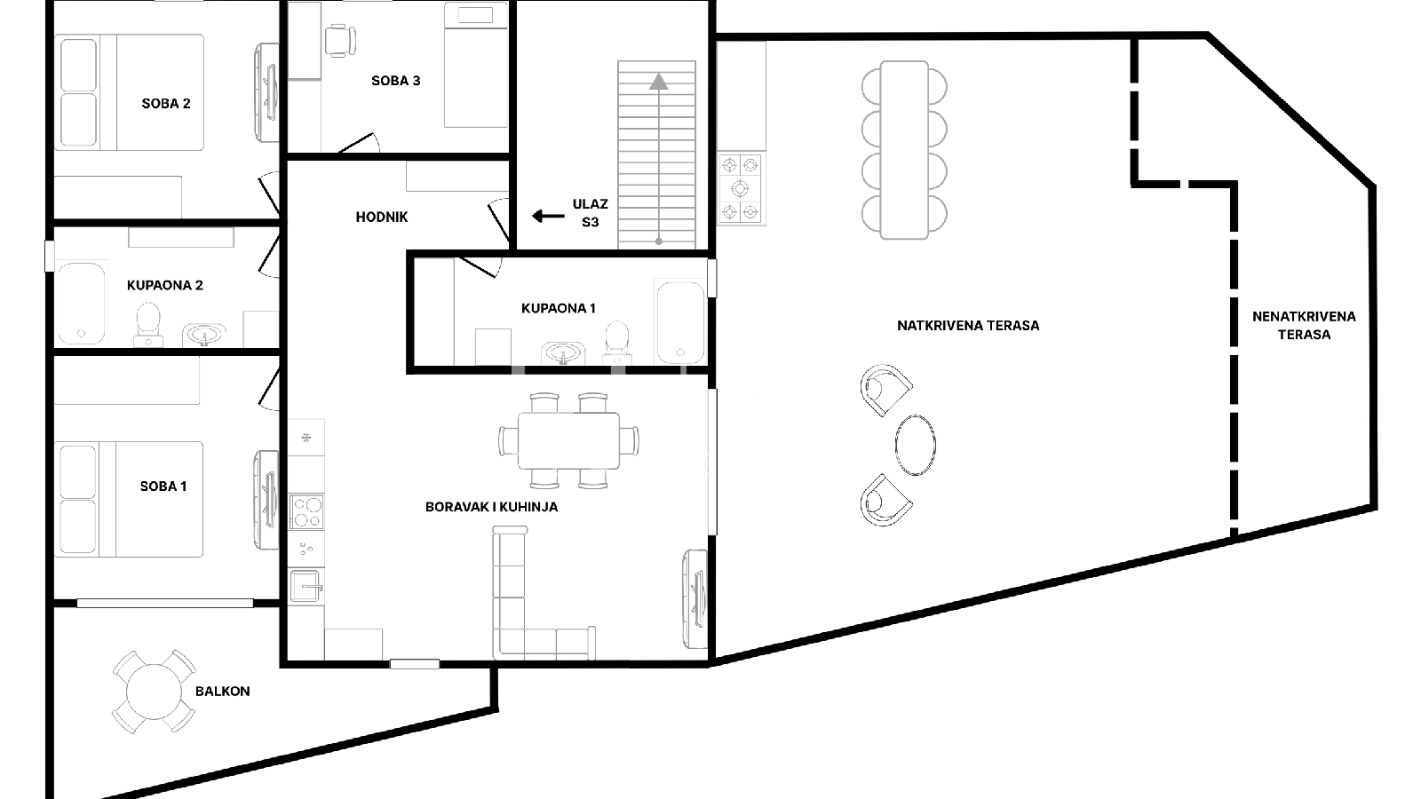 Zagreb, Gračani – modernes Penthouse mit Panoramablick, netto 136,58 m²