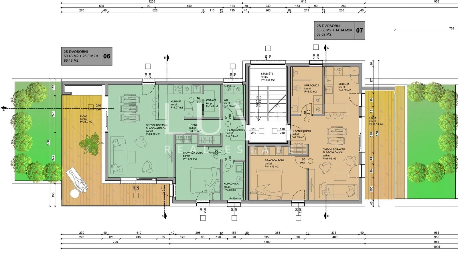 Karlovačka, Duga Resa, one-bedroom apartment in a modern new building with a terrace, 68 m²