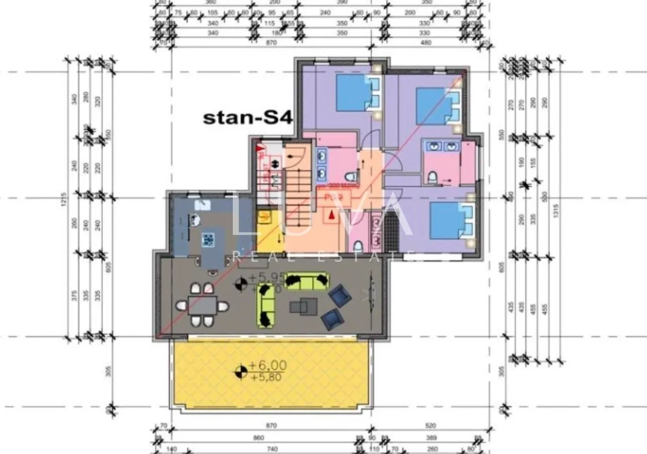 Krk, penthouse 115 m2 s pogledom na more, novogradnja