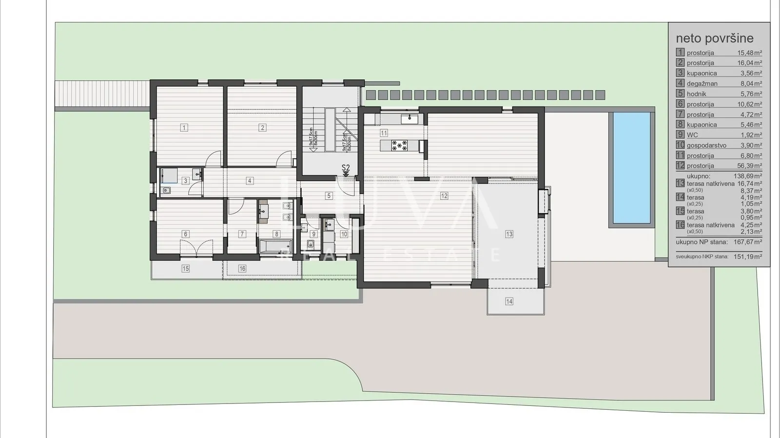 Zagreb, Šestinski Vrh, luksuzna novogradnja stan 165m2 S2, prodaja