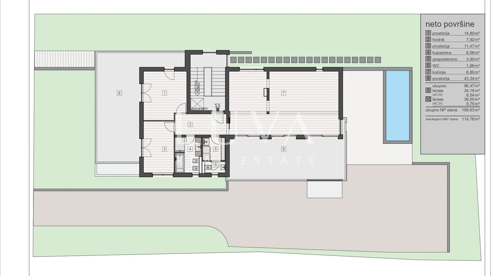 Zagreb, Šestinski Vrh, luksuzna novogradnja, penthouse 129m2 S3
