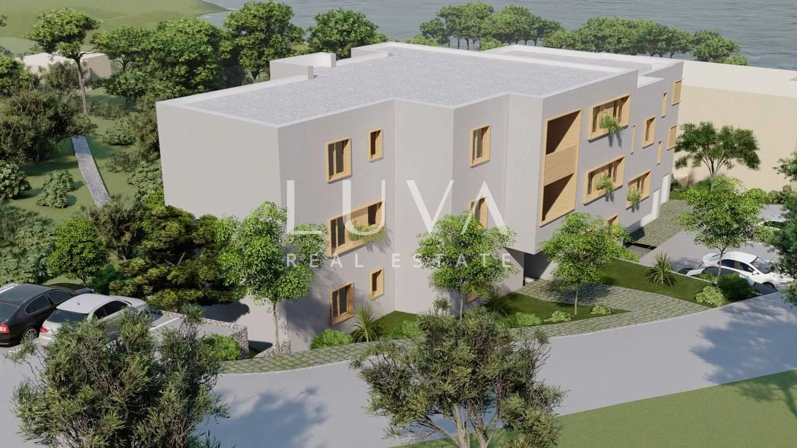 Trogir, Slatine, stan S5 42m2 u novogradnji s pogledom na more na prodaju