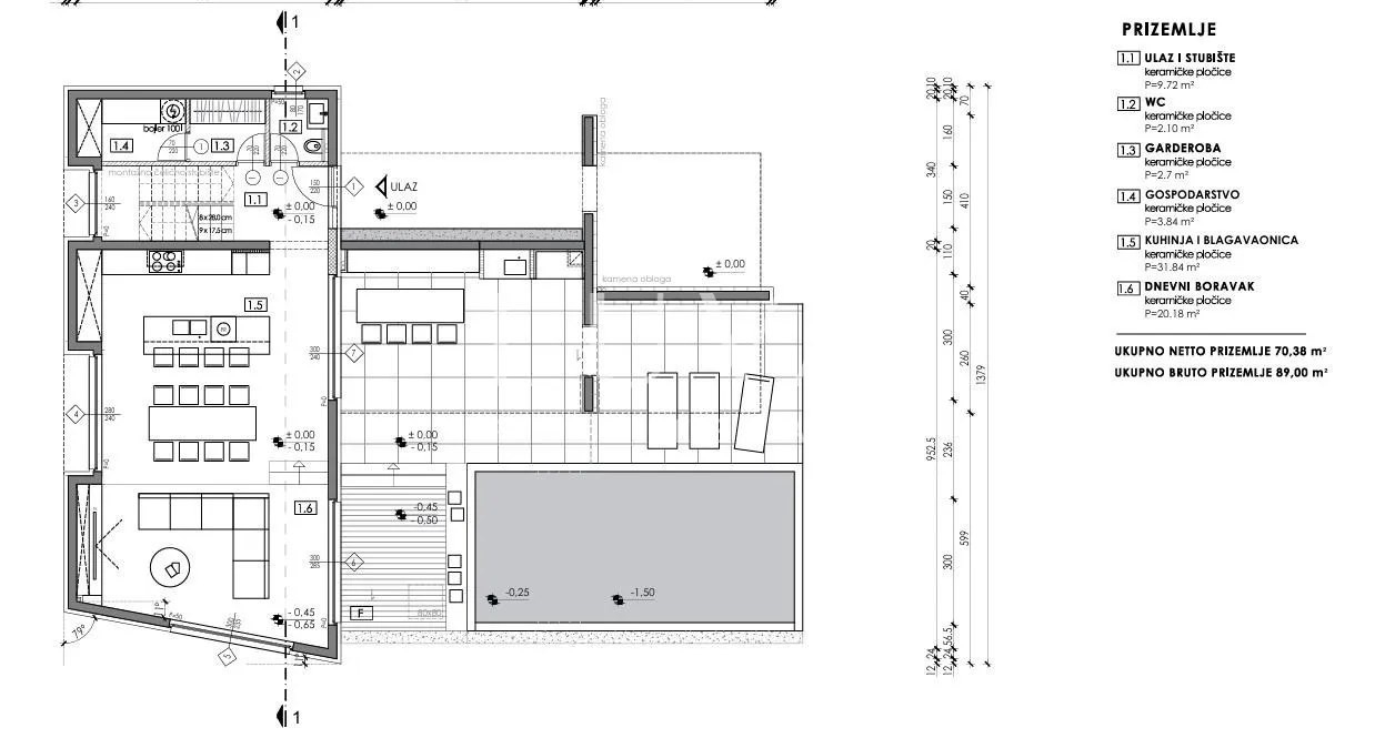 Kaštel Novi, Rudine, moderna vila s bazenom i pogledom na more