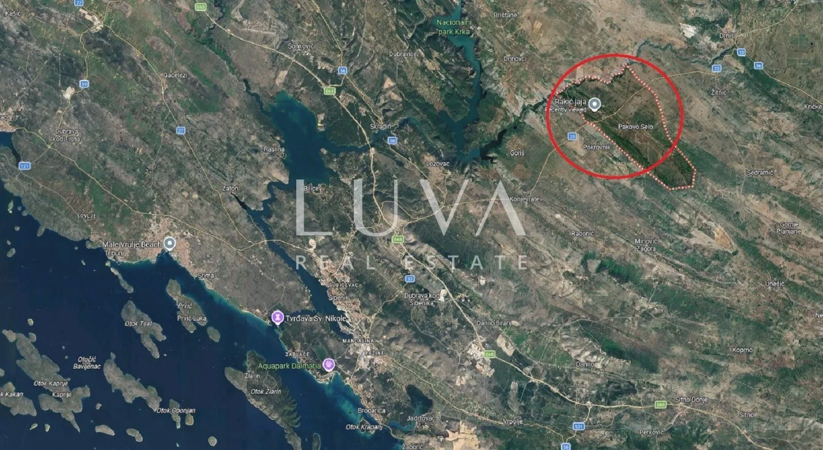 Drniš, Pakovo selo, građevinsko zemljište 5297m2 na prodaju