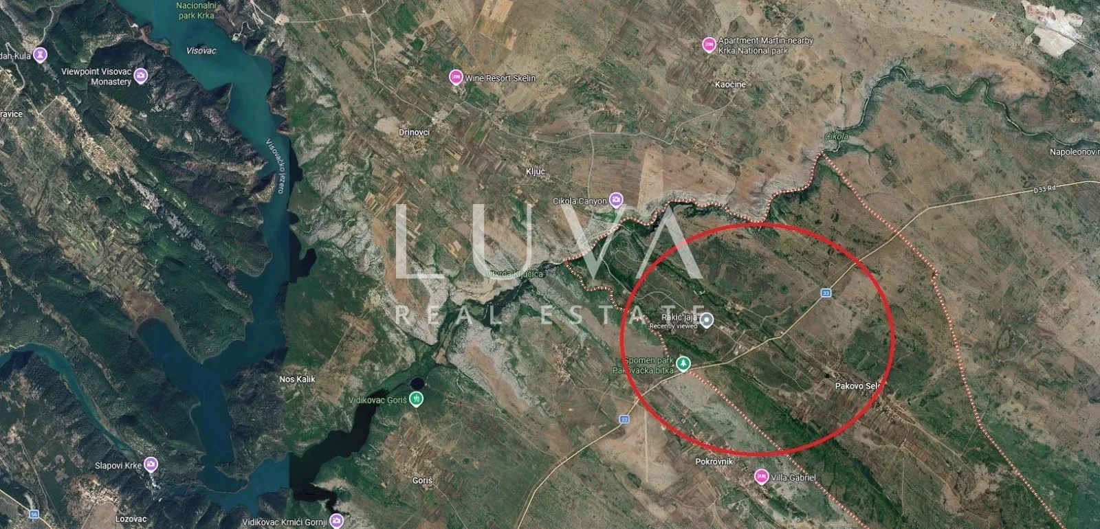 Drniš, Pakovo selo, građevinsko zemljište 5297m2 na prodaju