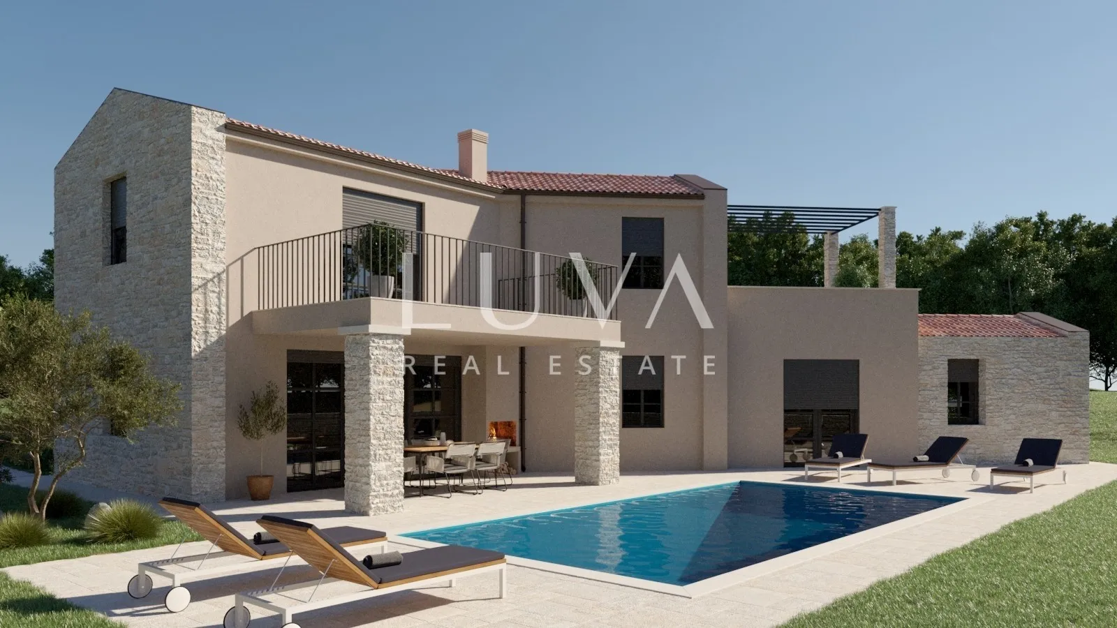 Istra, novogradnja, luksuzna kuća s bazenom blizu Poreča, 160 m2 za prodaju