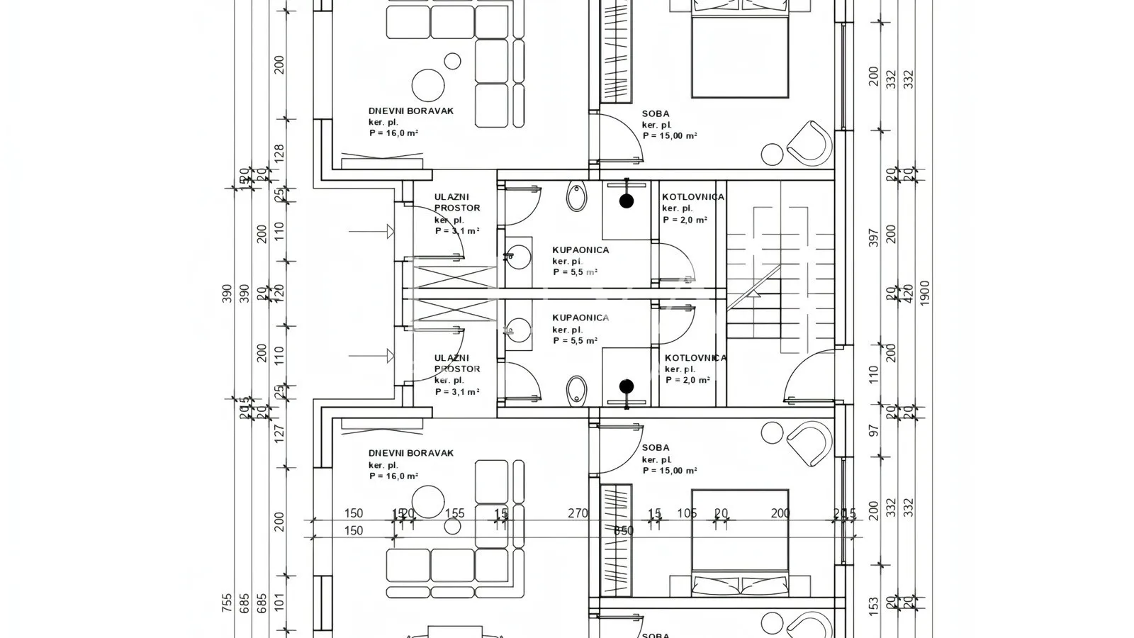 Kruševo, Meka Draga 3 Zimmer Wohnung S2 zu verkaufen