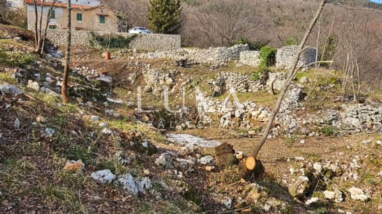 Kvarner, Brseč, građevinsko zemljište 1.173 m2 s pogledom na more na prodaju