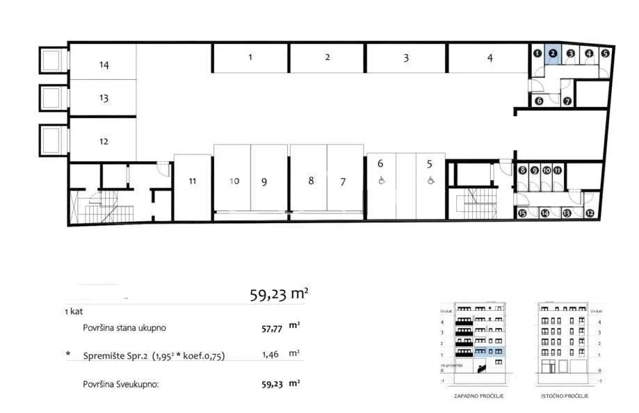 Zagreb, Maksimir, 3S stan s GMP-om u novogradnji, NKP 69.40 m²