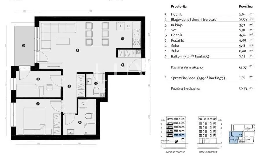 Zagreb, Maksimir, 3S stan s GMP-om u novogradnji, NKP 69.40 m²