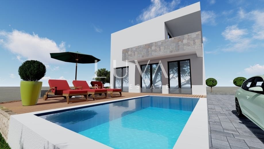 Zadar, Rtina, building plot with permit, 250 m from the beach