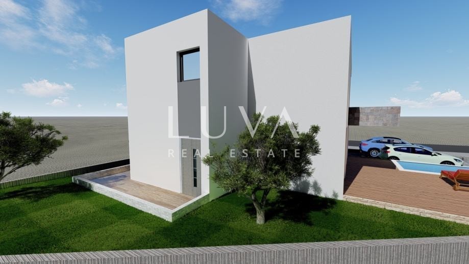 Zadar, Rtina, building plot with permit, 250 m from the beach