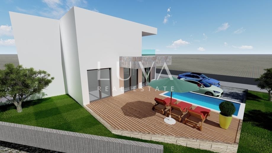 Zadar, Rtina, building plot with permit, 250 m from the beach